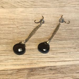 Topaz and crystal drop earrings for pierced ears.